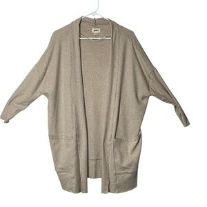 PACT 100% ORGANIC COTTON  Tan Cardigan Sweater Relaxed Fit,made in India